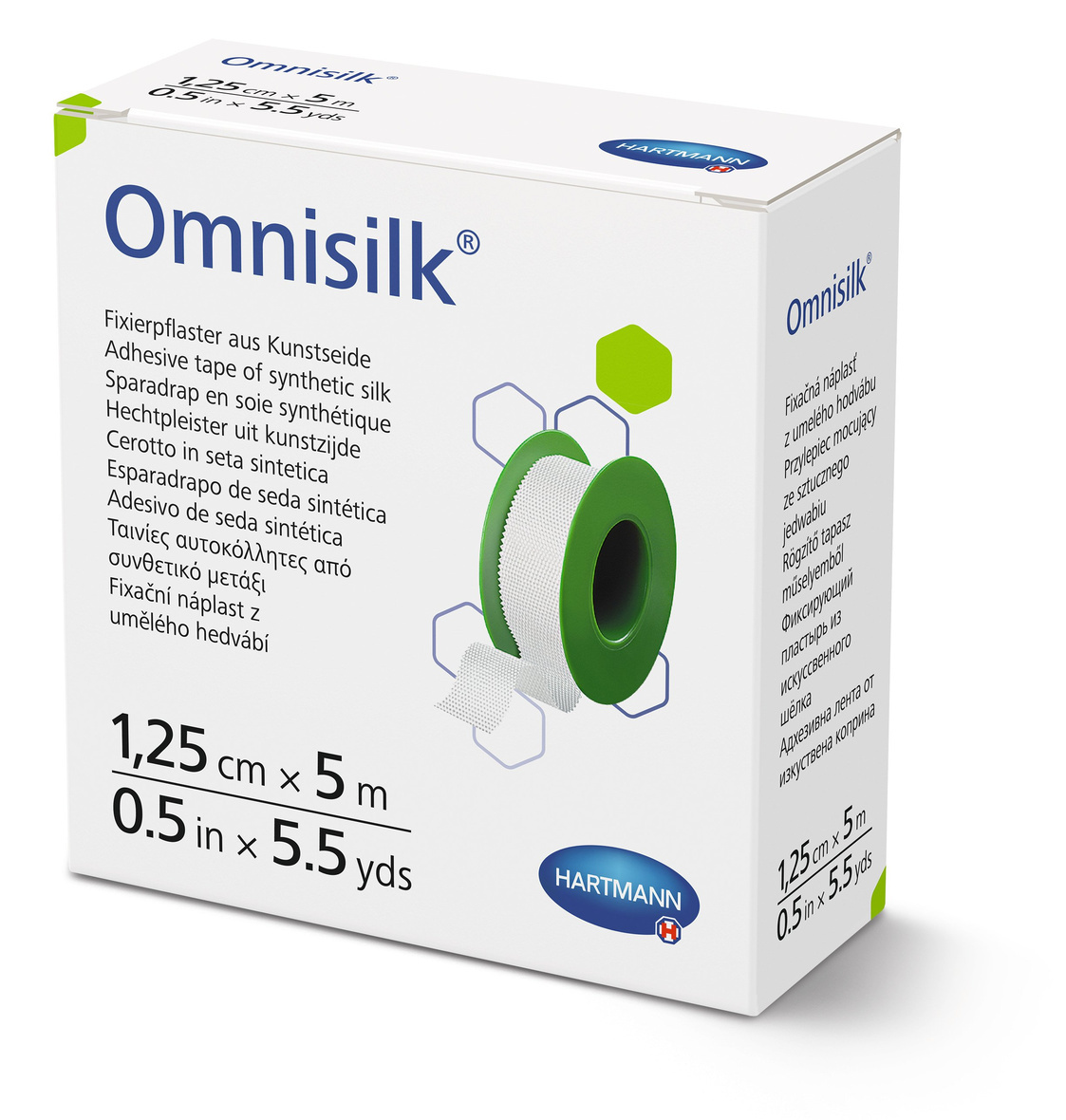 Hartmann Omnisilk® Kleefpleister van Kunstzijde – 1,25 cm x 5 m, foto 2 van 2