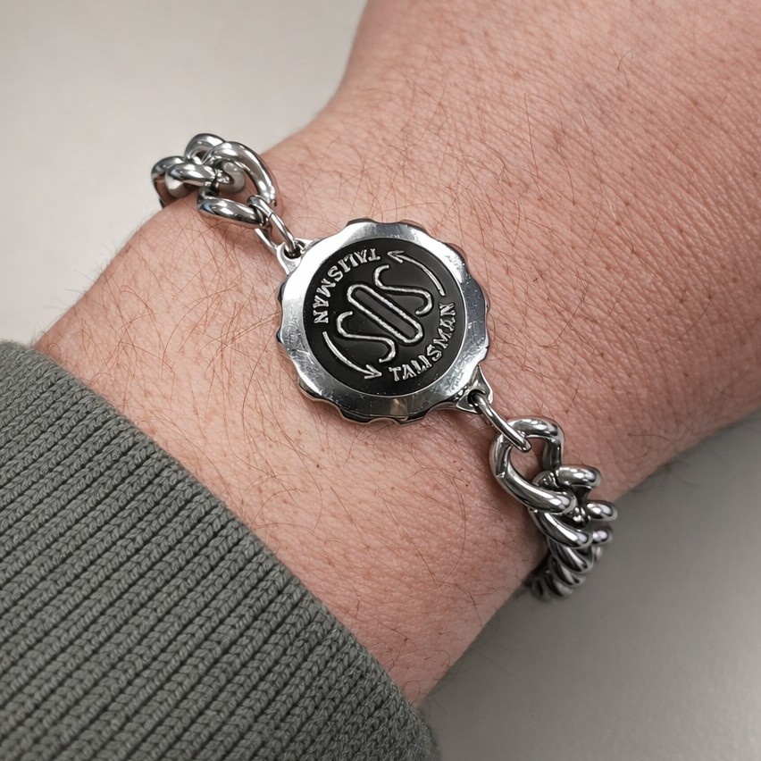 SOS Talisman Heren armband Roestvrij staal, foto 3 van 4