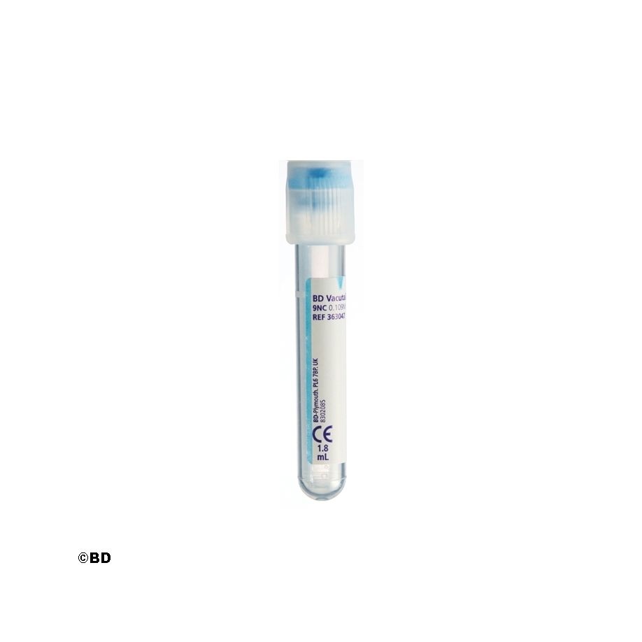 BD Vacutainer Plus coagulatiebuisje van PET, 1,8 ml, natriumcitraat, foto 2 van 2