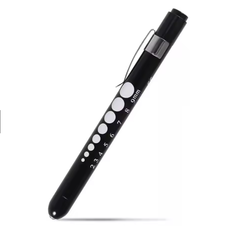 LED Penlight / Pupillampje Bolkop – Zwart (met drukknop), foto 2 van 2