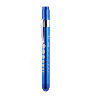 LED Penlight / Pupillampje Bolkop – Blauw (met drukknop)