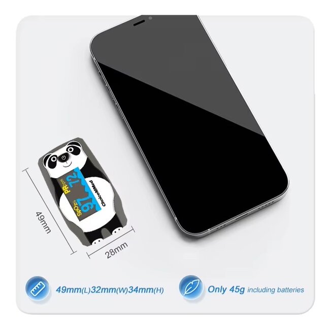 ChoiceMMed Pediatrische Vingerpulsoximeter voor Kinderen – Panda -  Zuurstof en Hartslagmeter met OLED Display
