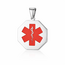 Medische waarschuwing ketting  - Octagon - gepersonaliseerd met gravering