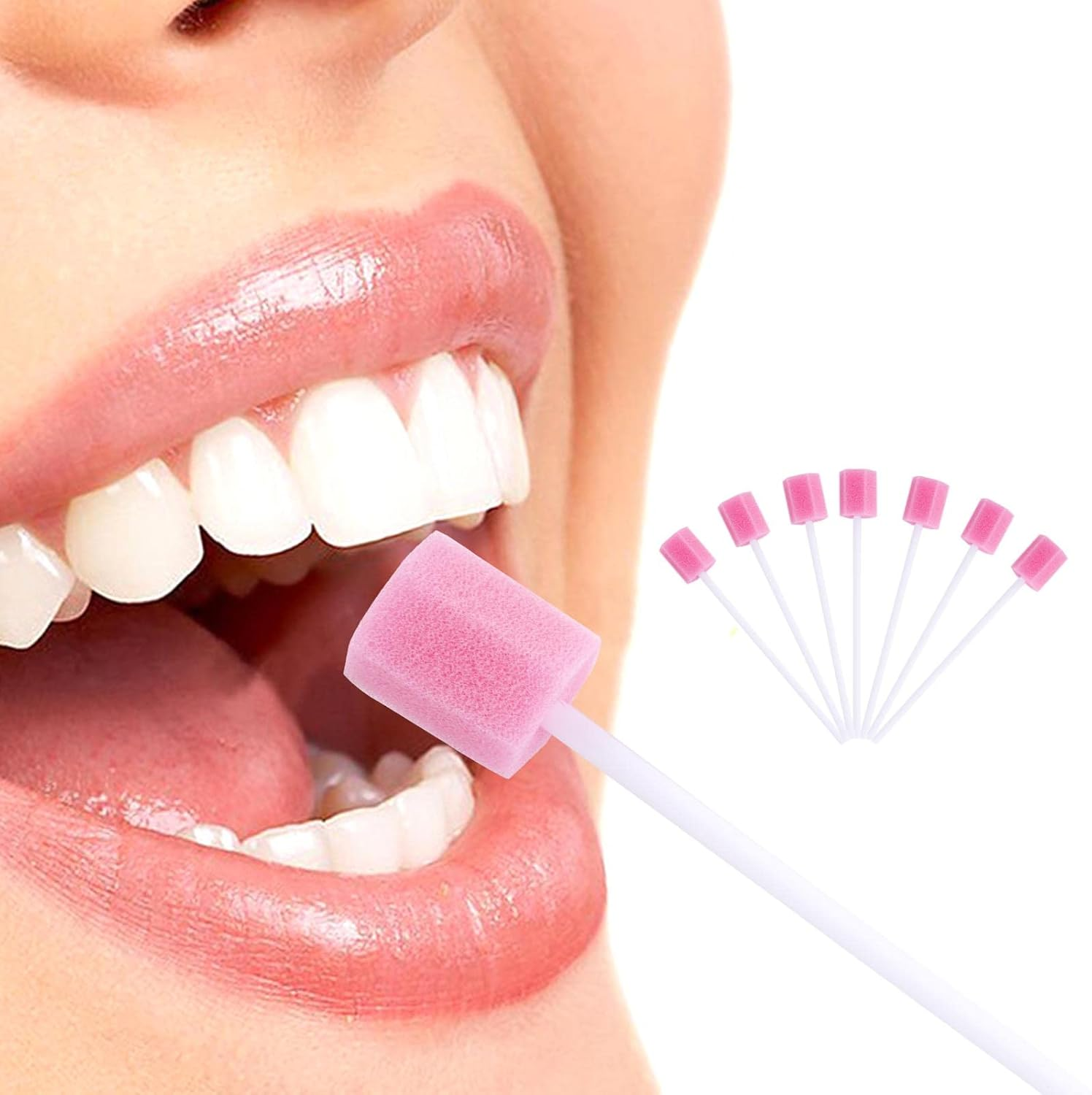 Schuimwattenstaafje voor mondhygiëne - lengte 15cm - 10 stuks, foto 2 van 2