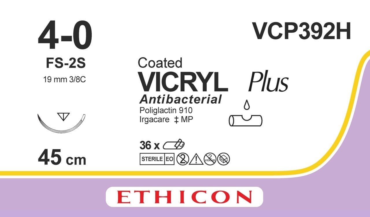 Ethicon Vicryl Hechtdraad 4-0 VCP392H Doos 36 draden