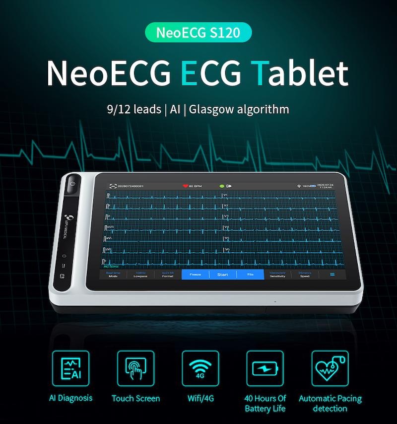 LEPU Medical S120 – 12-kanaals draagbaar ECG - Incl.draagtas, foto 3 van 5