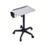 Instrumententafel met RVS blad en zwarte kunststof voet - Verrijdbaar en in hoogte verstelbaar