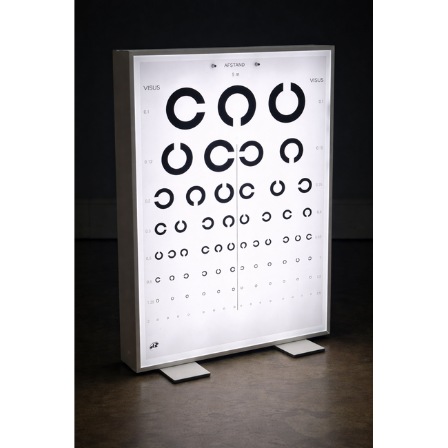 Lichtbak LED verlichting inclusief transparante Landoltse ringen visuskaart.