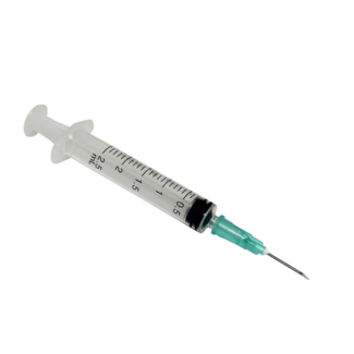 Klein verpakking - 10 Injectiespuiten 2,5cc met vast naald - Groen