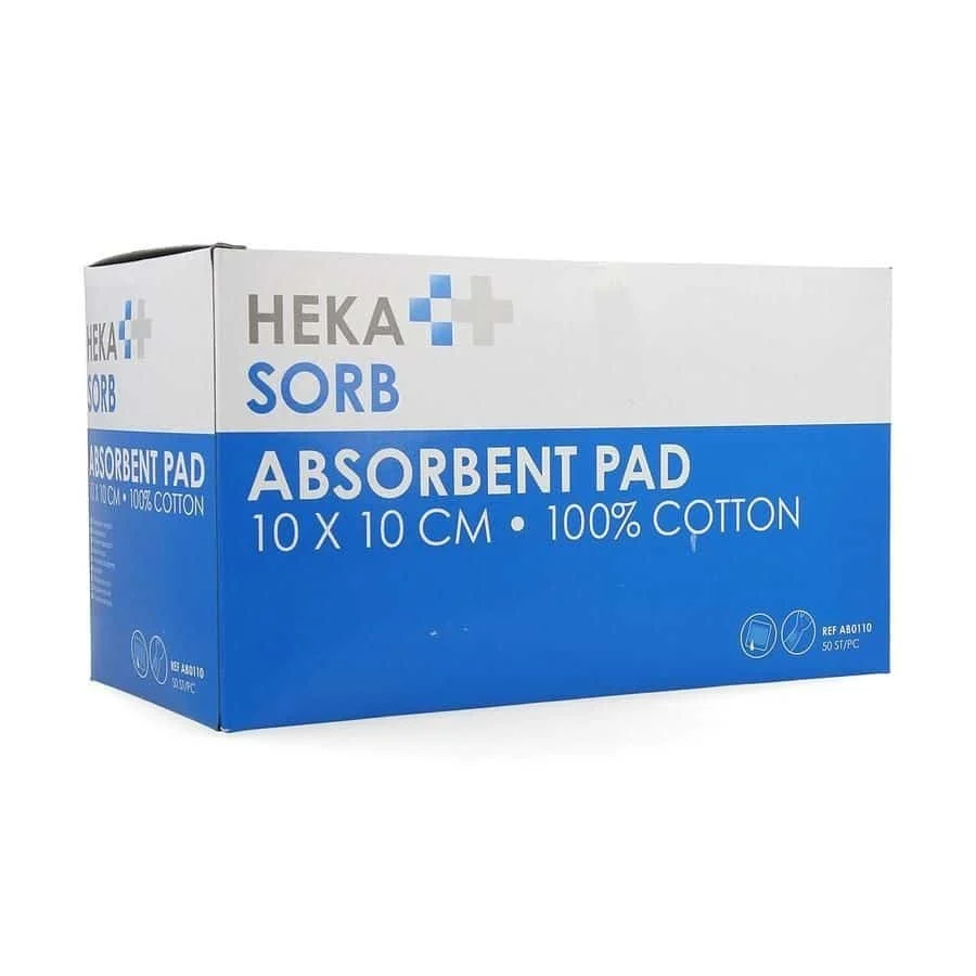 Van Heek Heka Sorb absorberend compres 10x10cm Doos 50st.