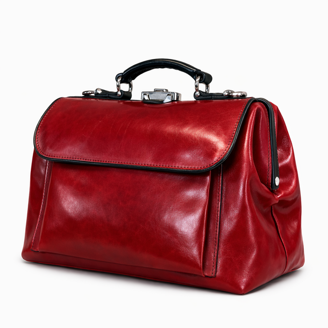 Mutsaers Dokterstas - The Doctor - Medium - leren artsentas -  Special edition -  Kastanje + Zwart accent