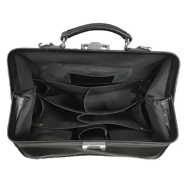 Mutsaers Dokterstas - The Doctor - Medium - leren artsentas -  Special edition -  Zwart Krokodil look