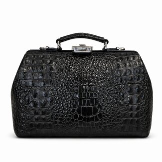 Mutsaers Dokterstas - The Doctor - Medium - leren artsentas -  Limited Edition - Zwart Krokodil look