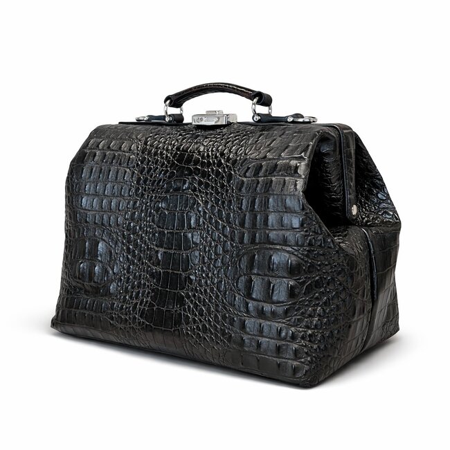 Mutsaers Dokterstas - The Doctor - Medium - leren artsentas -  Special edition -  Zwart Krokodil look