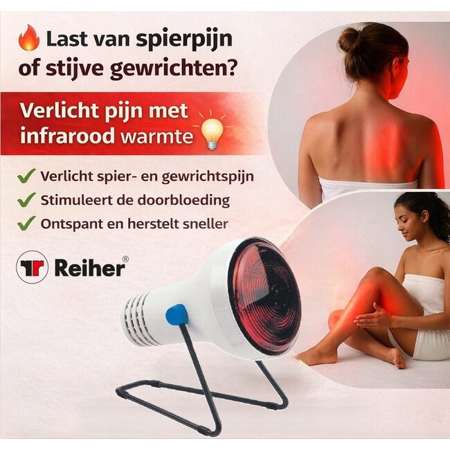 Reiher Infrarood lamp - krachtige warmtelamp - incl. 150 Watt Philips lamp