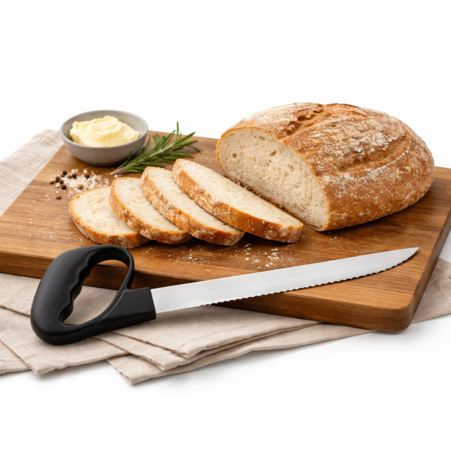 Gehoekt Broodmes - Ergonomisch mes met gehoekte handgreep