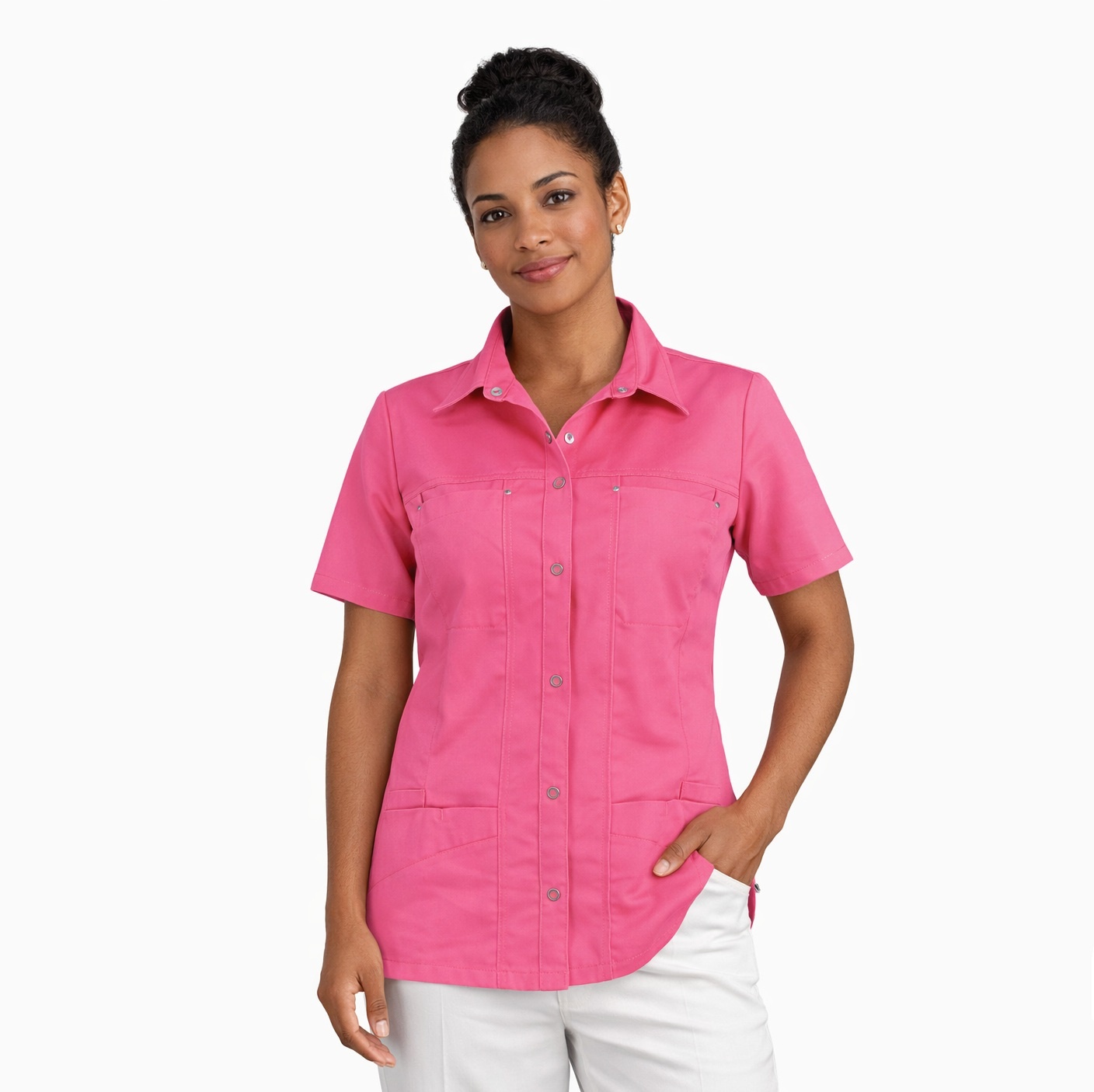 Haen Zorgkleding Kara - Shocking Pink - Dames Zorgjasje, foto 2 van 2