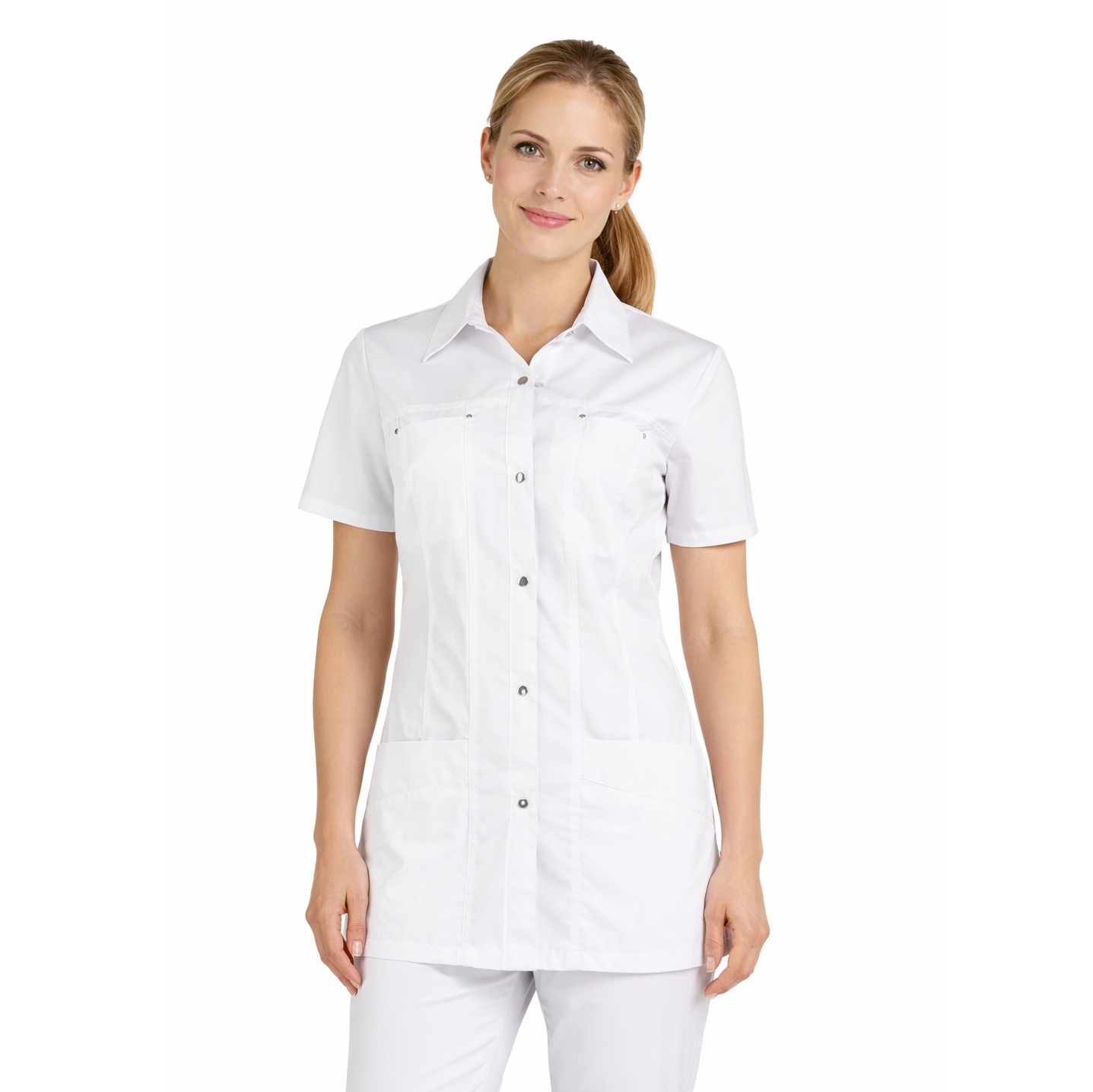 Haen Zorgkleding Kara - Wit - Dames Zorgjasje, foto 2 van 3