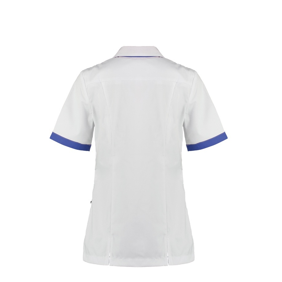 Haen Zorgkleding Fijke - Wit/Royal Blue - Dames Zorgjasje, foto 3 van 3