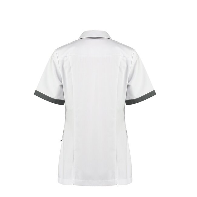 Haen Zorgkleding Fijke - Wit/Charcoal - Dames Zorgjasje