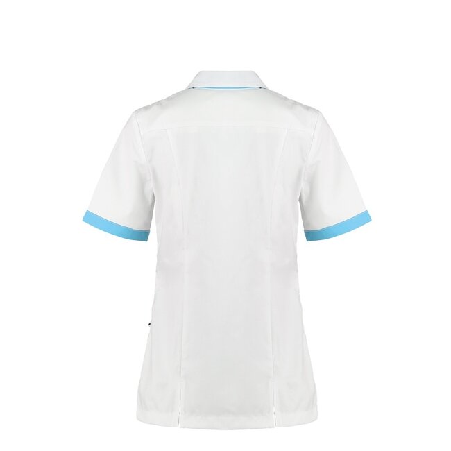 Haen Zorgkleding Fijke - Wit/Magic Azur - Dames Zorgjasje