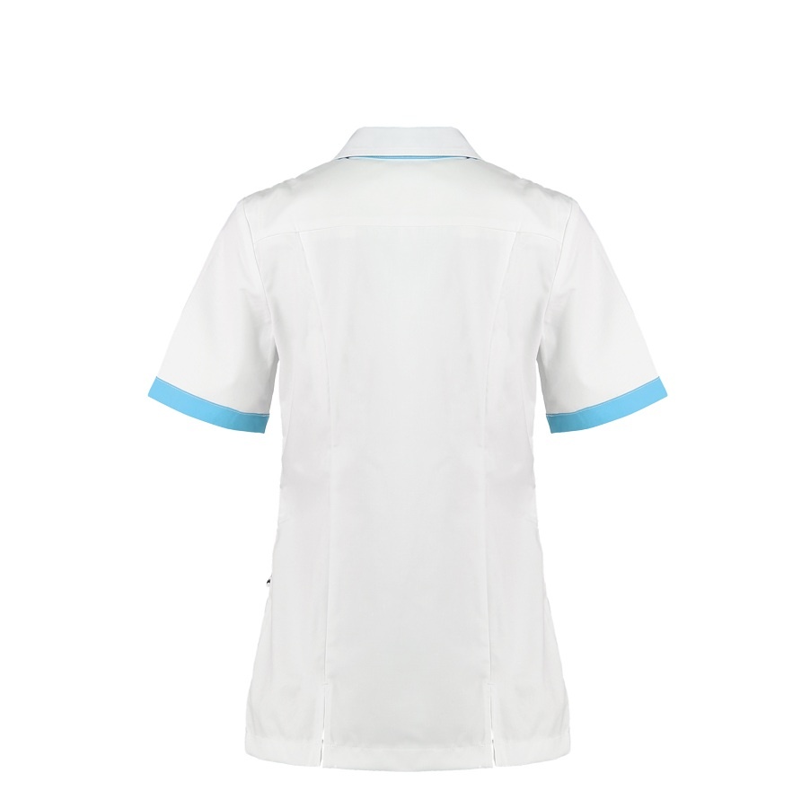 Haen Zorgkleding Fijke - Wit/Magic Azur - Dames Zorgjasje, foto 3 van 3