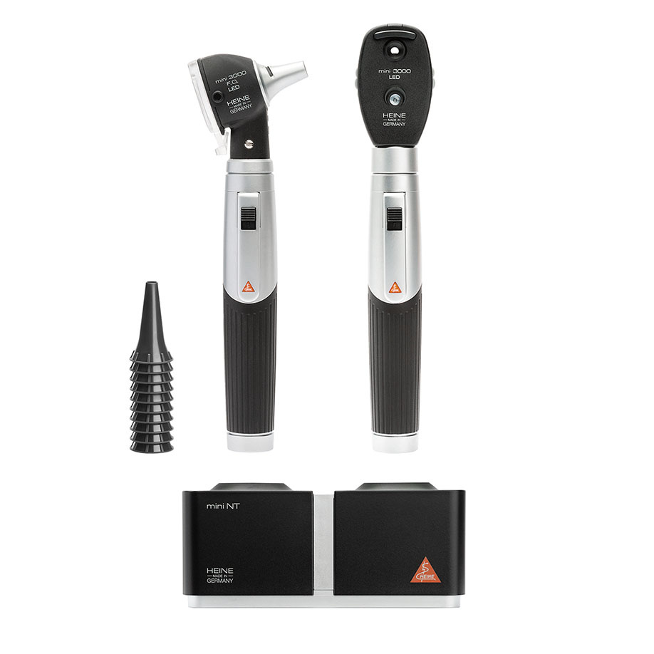 Heine Mini NT tafellaadsysteem compleet met otoscoop en ophtalmoscoop