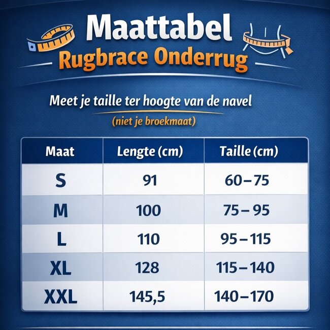 Lumbale Onderrugbrace - Ademend & Verstelbaar- Zwart