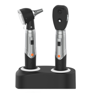 MTR Otoscoop & Oftalmoscoop Set – Diagnostische Mini Set met LED Verlichting, Glasvezel en Oplaadstation