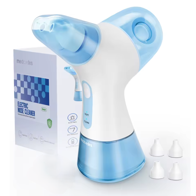 Medcodes Elektrische Neusdouche met Dubbele Watertank (300-499 ml) – Oplaadbare Neusreiniger voor Sinus Spoeling & Allergieverlichting – Puls Technologie, IPX7 Waterdicht, foto 4 van 5