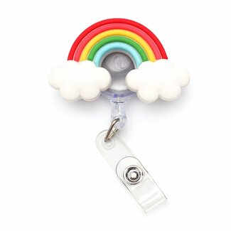 Badgehouder met Trekkoord – Regenboog – Uittrekbaar 80 cm – Clip voor Verpleegkundige / Zorg