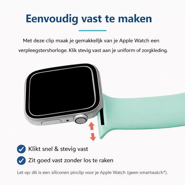 Verpleegsters Clip voor Apple Watch – Siliconen Houder (Compatibel met Series 1–7 & SE)