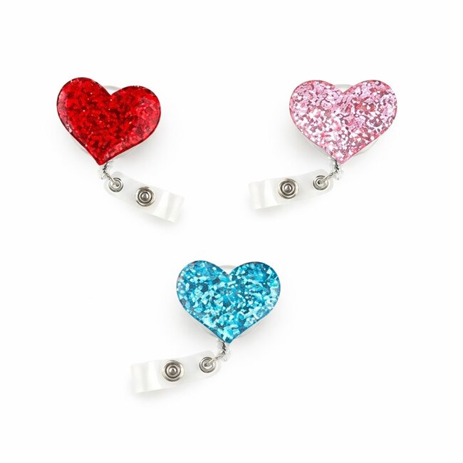 Badgehouder Glitter Heart