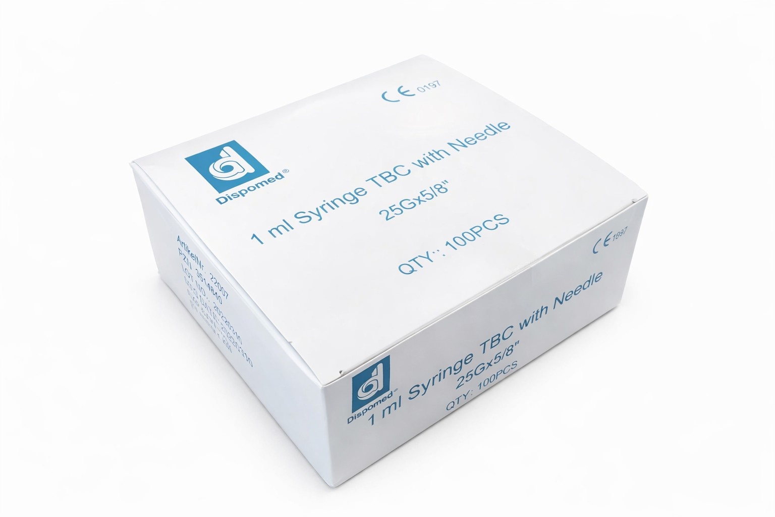 Dispomed Injectiespuit 1ml met naald 0,5x16mm - Oranje - 100st., foto 2 van 2