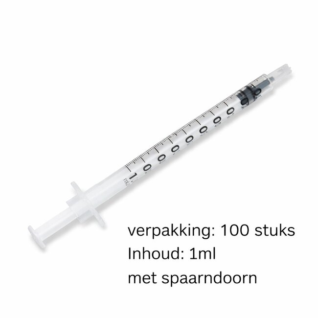 Chirana Chirana 1 ml spuit zonder naald – Steriele 1ml injectiespuiten 3-delig LDS – Hoge precisie – 100 stuks