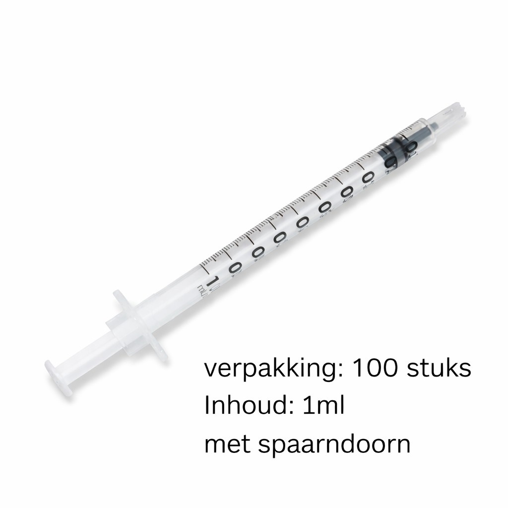 Chirana Chirana 1 ml spuit zonder naald – Steriele 1ml injectiespuiten 3-delig LDS – Hoge precisie – 100 stuks, foto 2 van 4