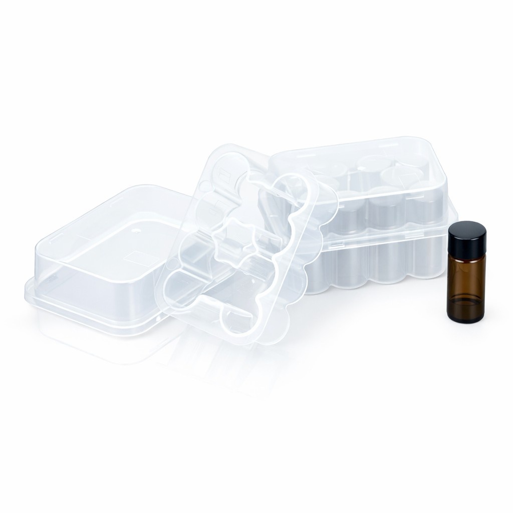 Transparante Vial Opbergdoos 10x 3ml – Set van 2 Stuks – Kunststof Organizer voor Injectieflacons