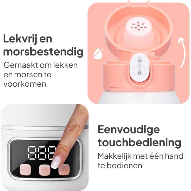 Mammie Mammie ThermoGO Thermosfles Flessenwarmer Onderweg - Draadloos - Alle Merken - 500 ML