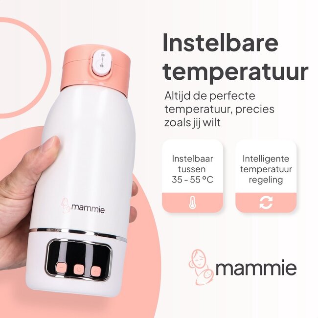 Mammie Mammie ThermoGO Thermosfles Flessenwarmer Onderweg - Draadloos - Alle Merken - 500 ML