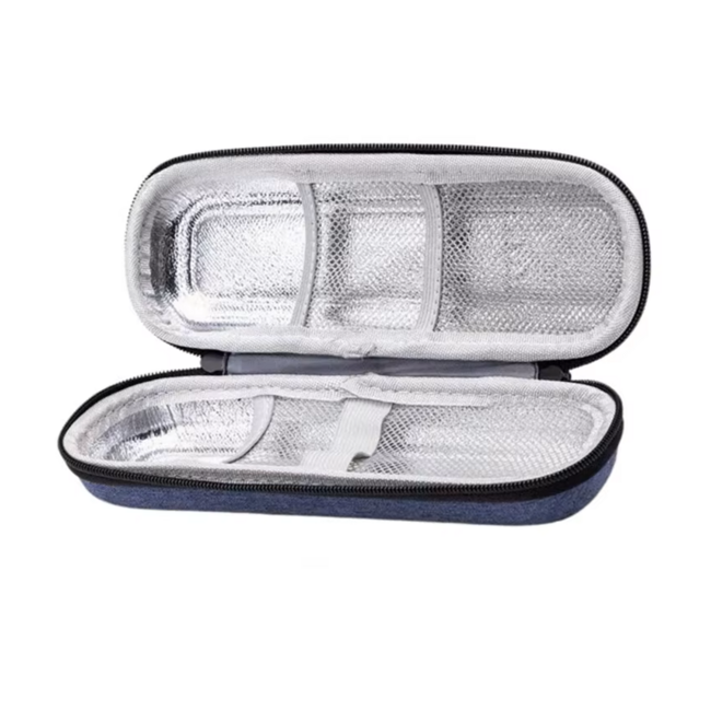 Insuline koeltas reis etui - zwart - voor twee pennen