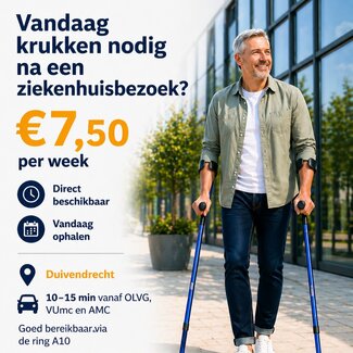 Elleboogkrukken huren - per paar - prijs per week