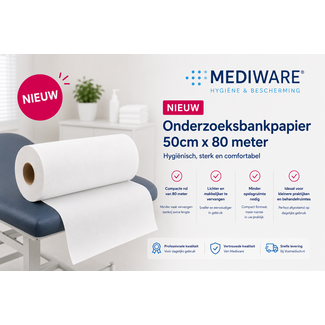 MediWare NIEUW ! - Onderzoeksbankpapier - 6 rollen -  50cm x 80m