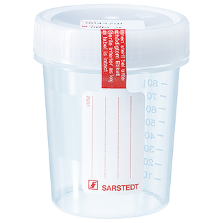 Urinepotje Steriel met Witte Schroefeksel - 5 stuks