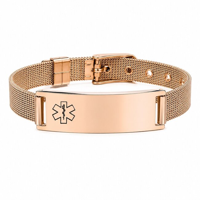 MediSieraad Gepersonaliseerde fijne armband - Rosé goudkleur - Incl. Gravering