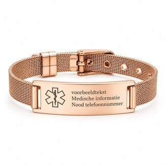 MediSieraad Gepersonaliseerde fijne armband - Rosé goudkleur - Incl. Gravering