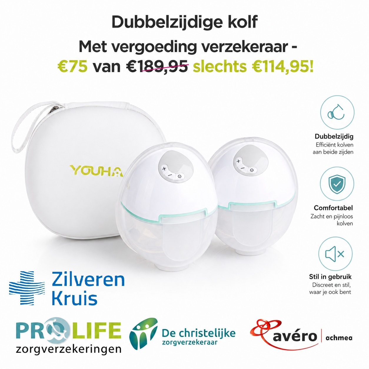 Youha Evera Handsfree Borstkolf met App – Verzekeringsvergoeding, foto 3 van 6