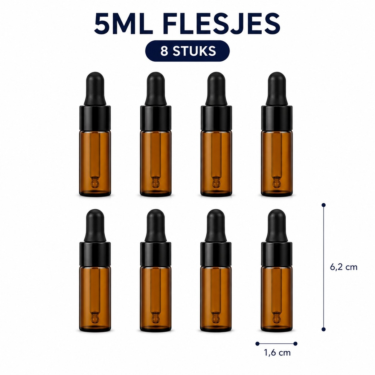 Pipetflesjes 5 ml – Set van 8 Stuks