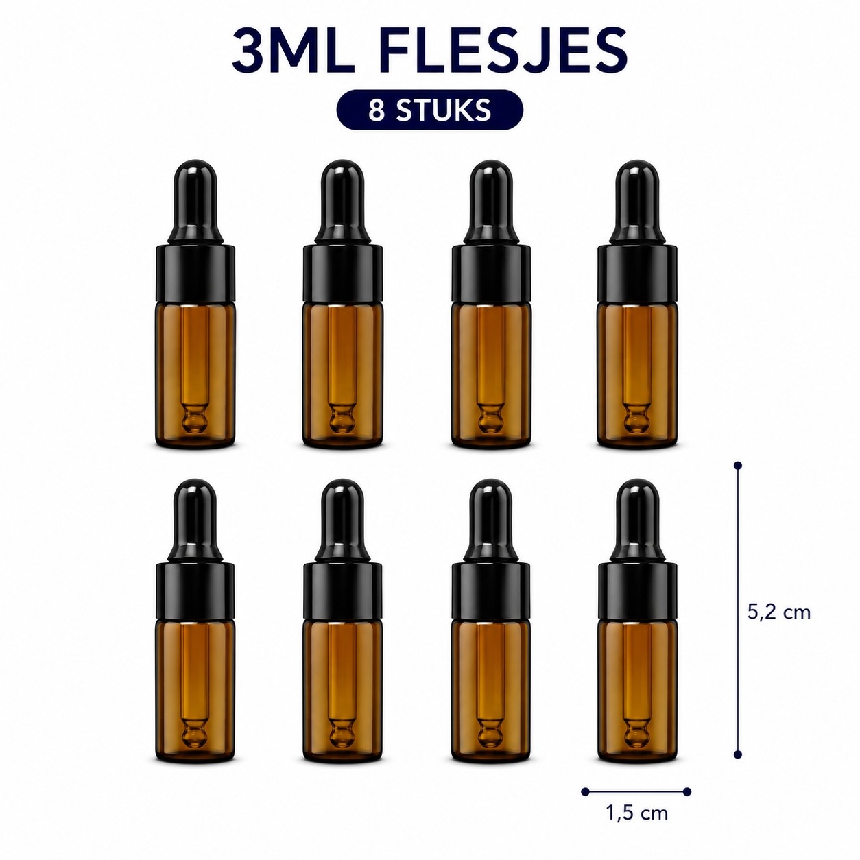 Pipetflesjes 3 ml – Set van 8 Stuks