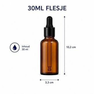 Pipetflesje 30 ml – per stuk - leeg glazen flesje met pipet