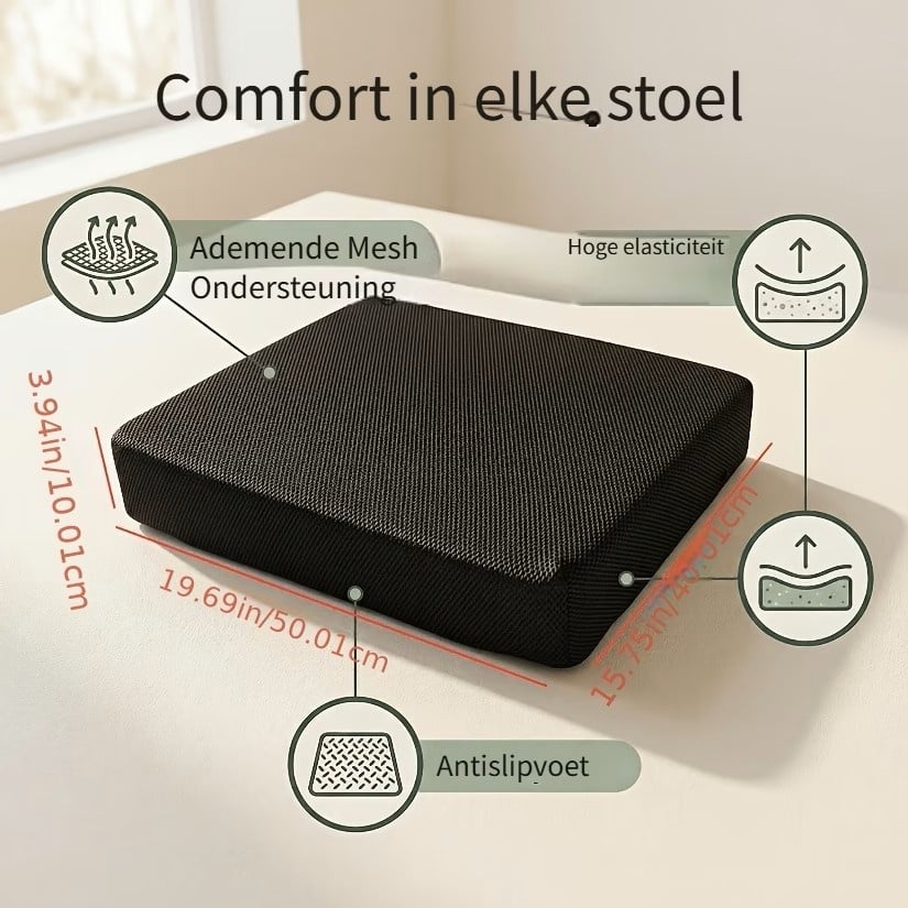 Zitkussen Comfort Zwart- 10 cm dik - 40 x 50 cm, foto 4 van 4